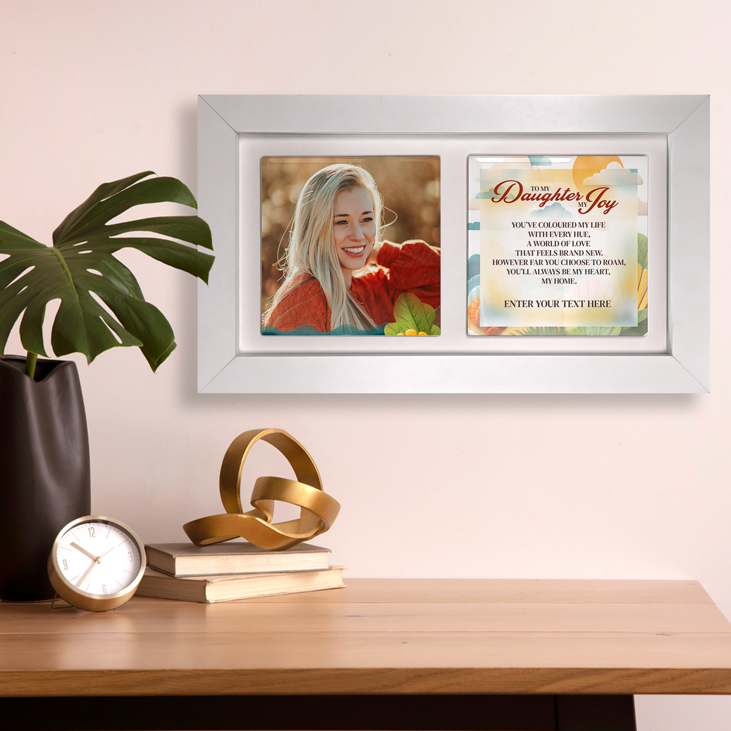 To My Daughter, My Joy – Personalised Ceramic Tiles in Landscape Frame