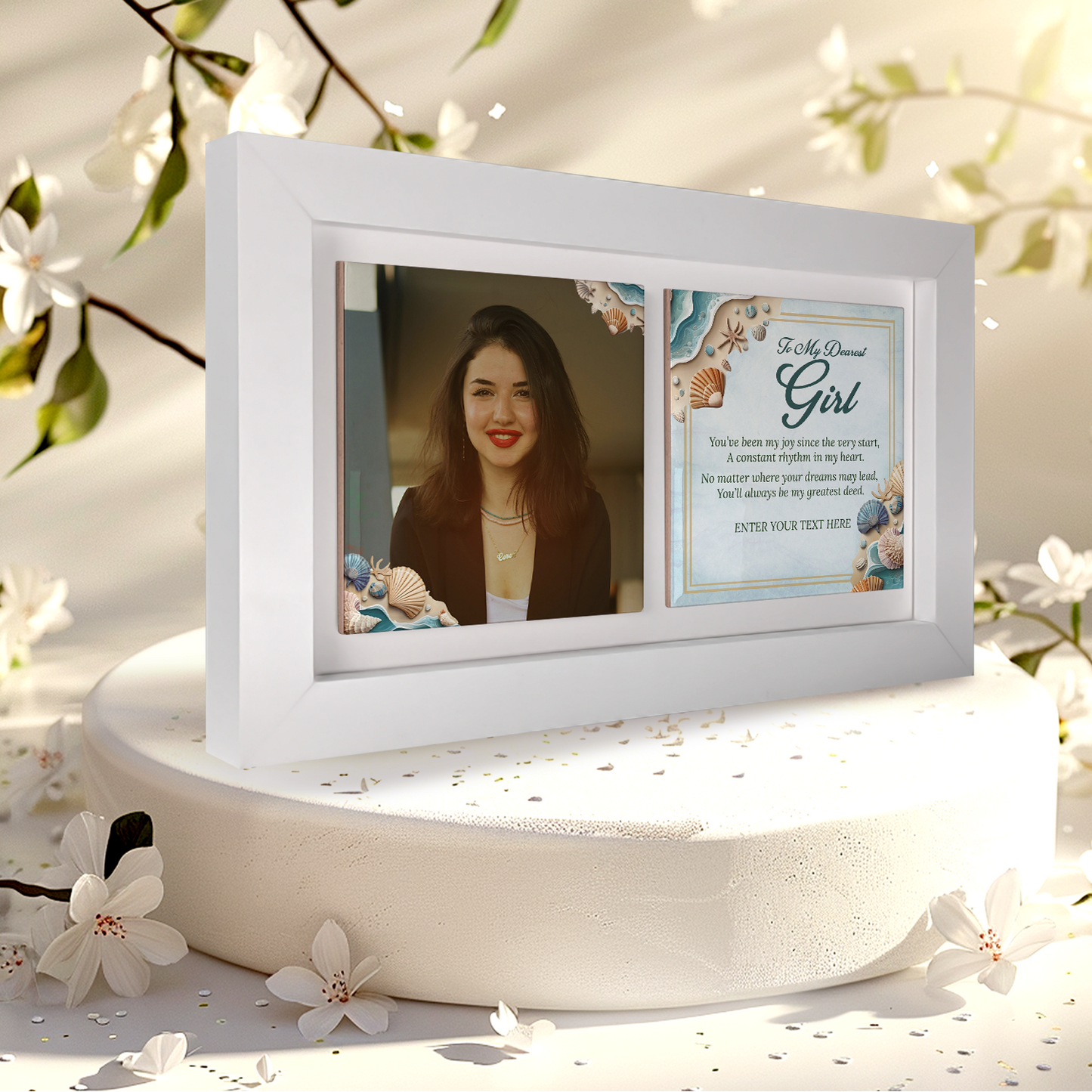 To My Dearest Girl – Personalised Ceramic Tiles in Landscape Frame