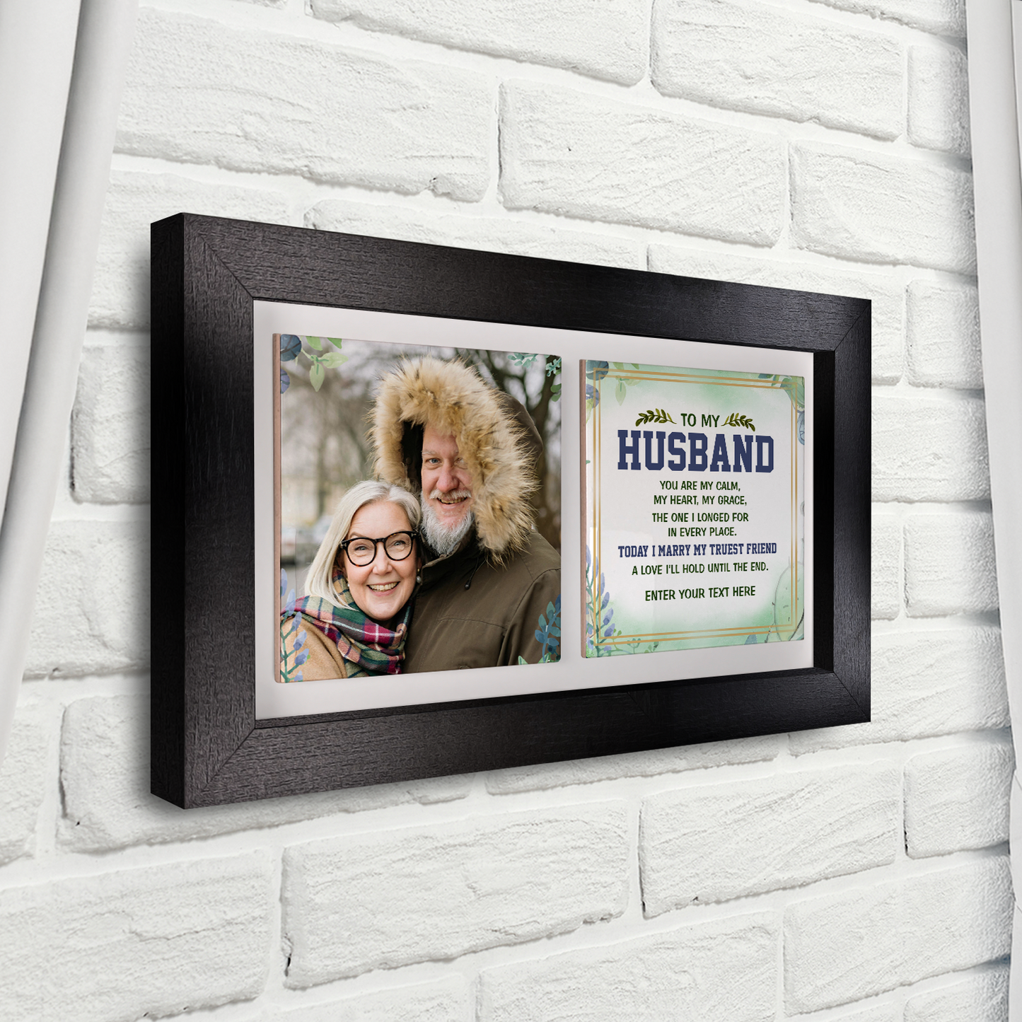 To My Husband – Personalised Ceramic Tiles in Landscape Frame