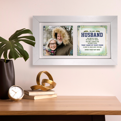To My Husband – Personalised Ceramic Tiles in Landscape Frame