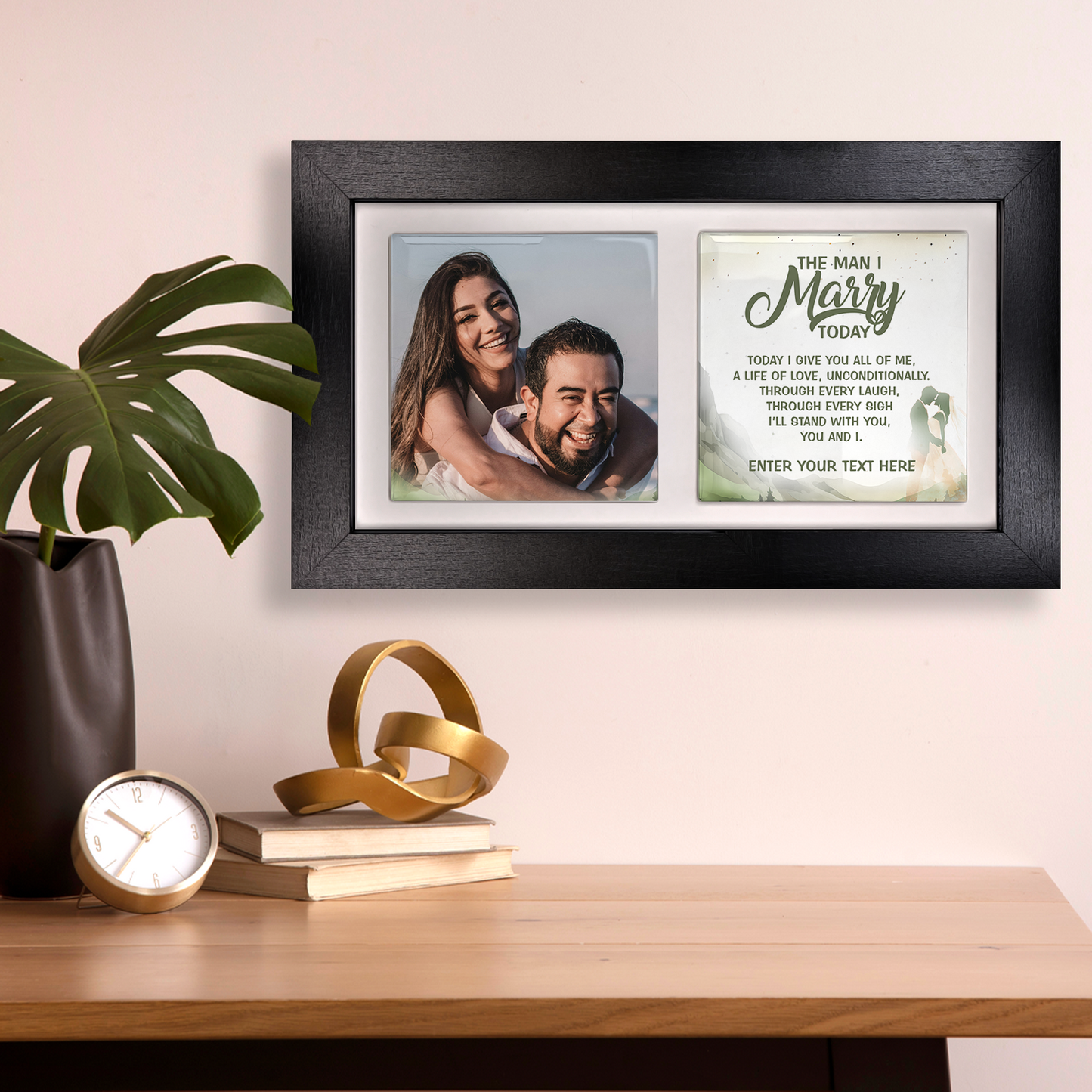 The Man I Marry Today – Personalised Ceramic Tiles in Landscape Frame