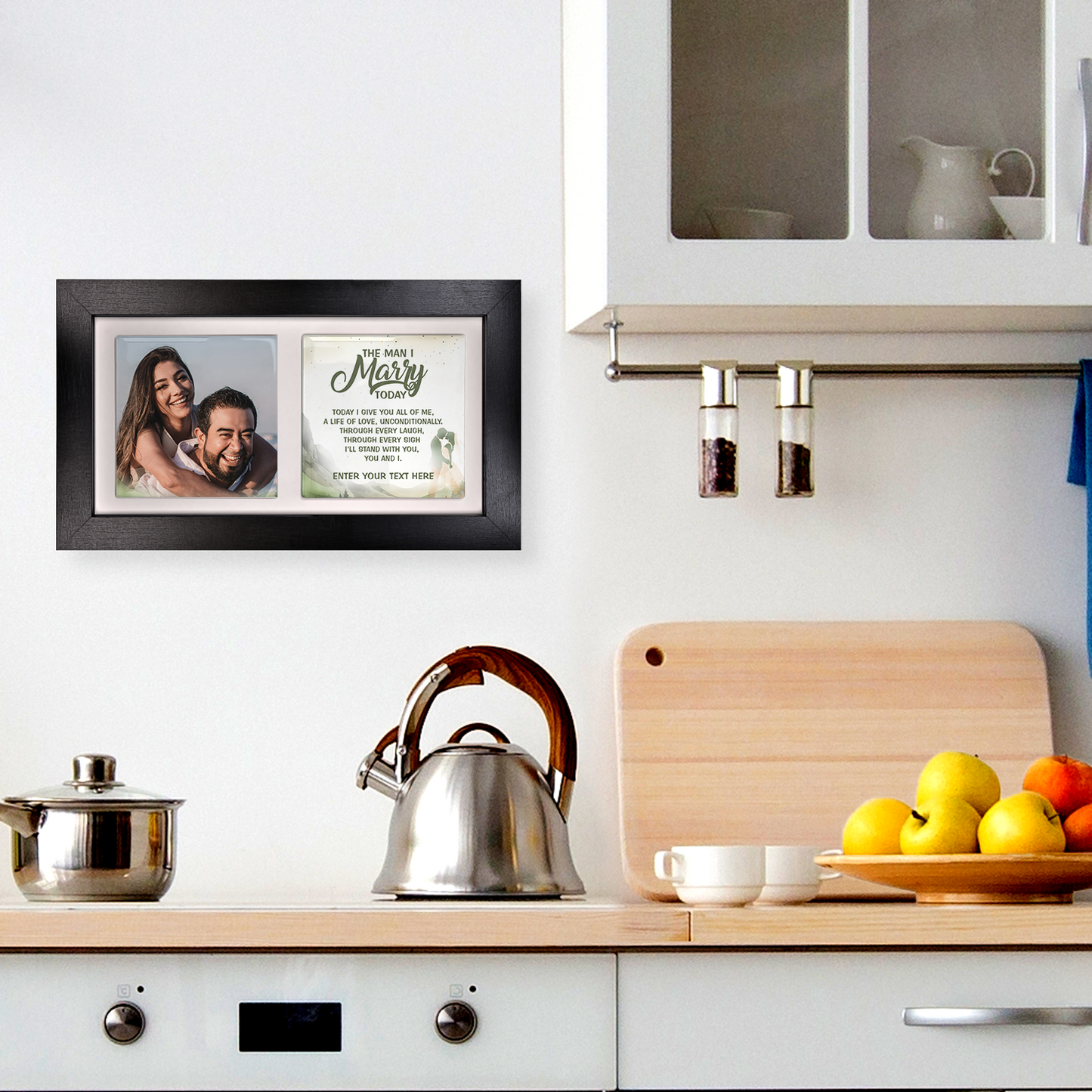The Man I Marry Today – Personalised Ceramic Tiles in Landscape Frame