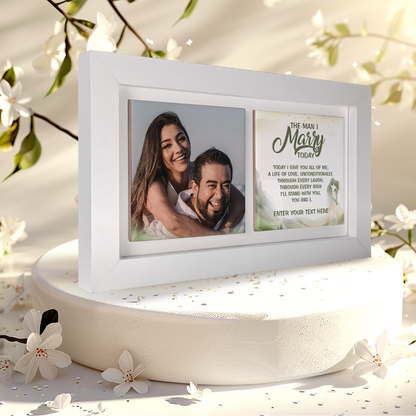 The Man I Marry Today – Personalised Ceramic Tiles in Landscape Frame