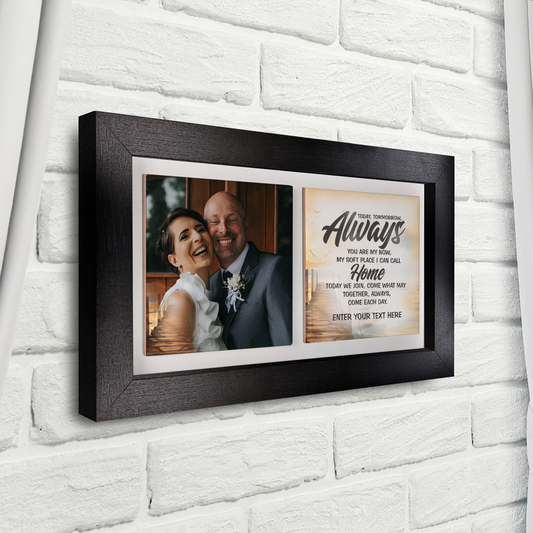Today, Tomorrow, Always  – Personalised Ceramic Tiles in Landscape Frame