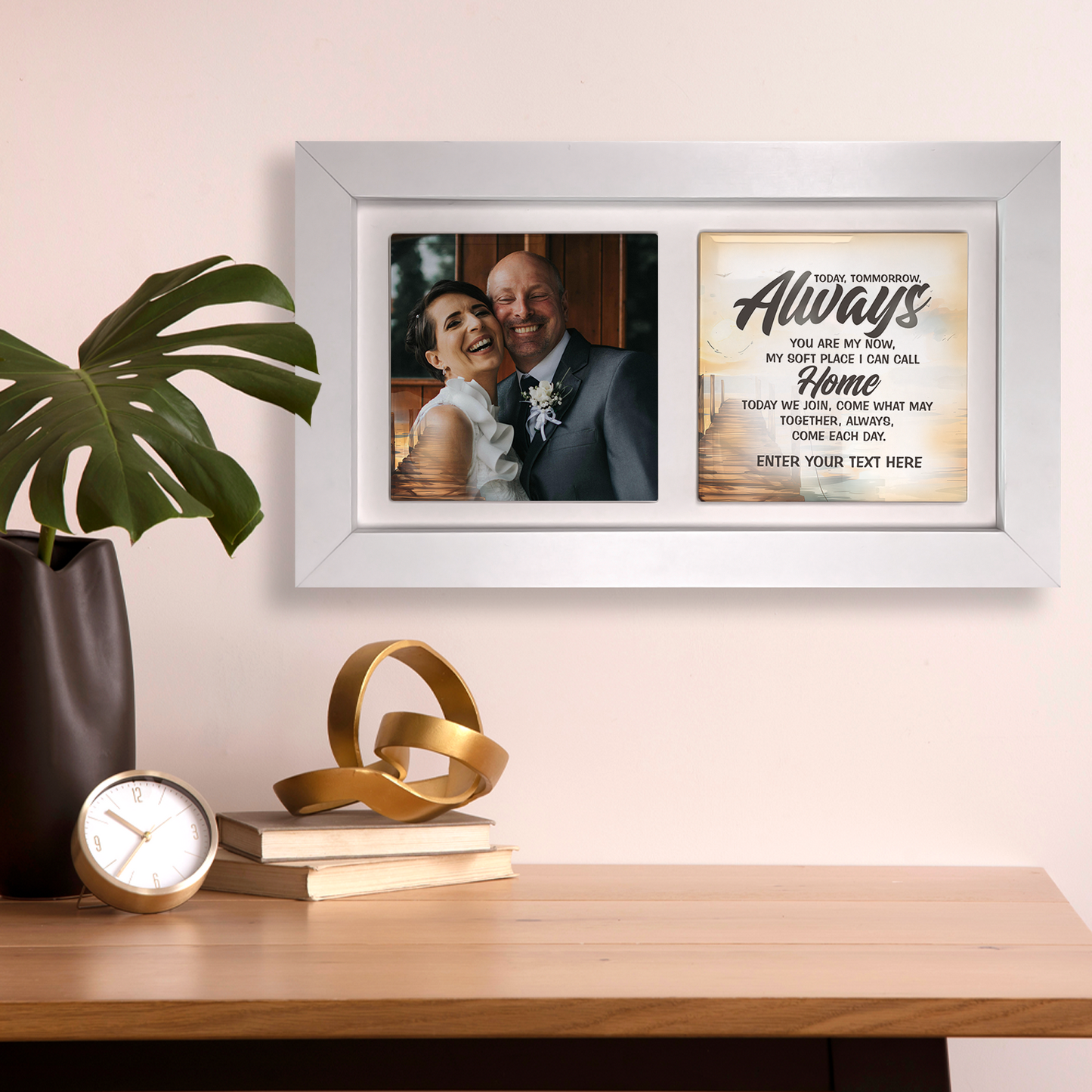 Today, Tomorrow, Always  – Personalised Ceramic Tiles in Landscape Frame