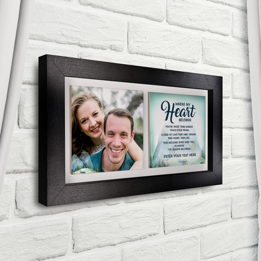 Where My Heart Belongs – Personalised Ceramic Tiles in Landscape Frame