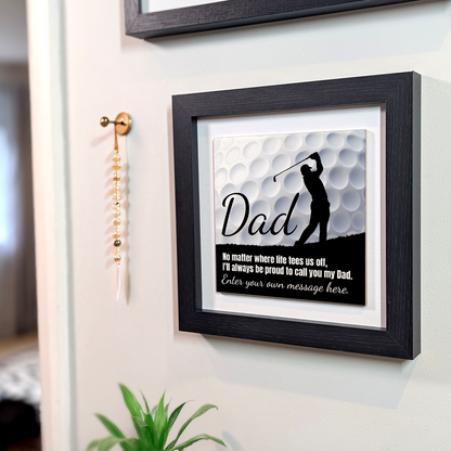 Dad Golf Theme – Personalised Square Framed Ceramic Tile