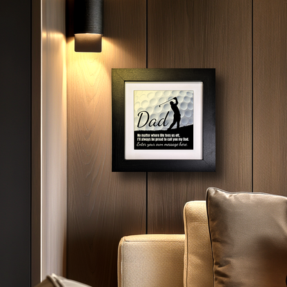 Dad Golf Theme – Personalised Square Framed Ceramic Tile