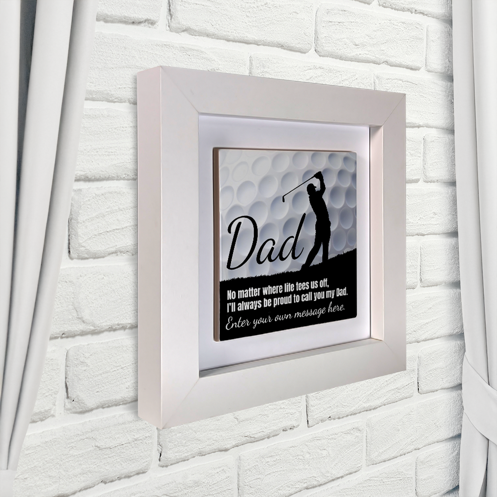 Dad Golf Theme – Personalised Square Framed Ceramic Tile