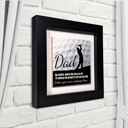 Dad Golf Theme – Personalised Square Framed Ceramic Tile