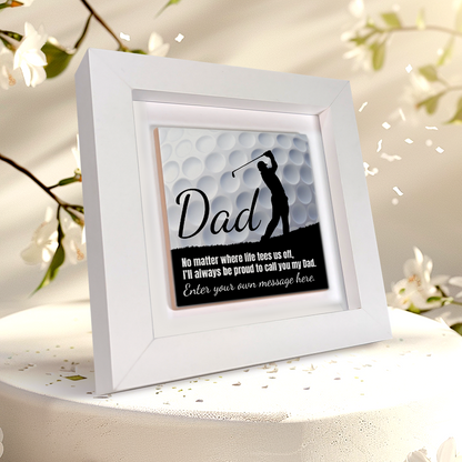 Dad Golf Theme – Personalised Square Framed Ceramic Tile