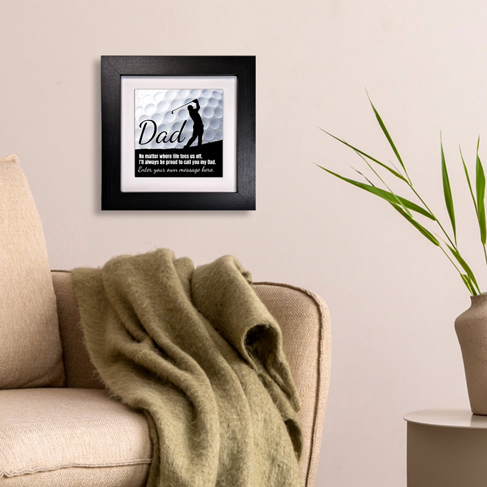 Dad Golf Theme – Personalised Square Framed Ceramic Tile