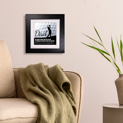 Dad Golf Theme – Personalised Square Framed Ceramic Tile