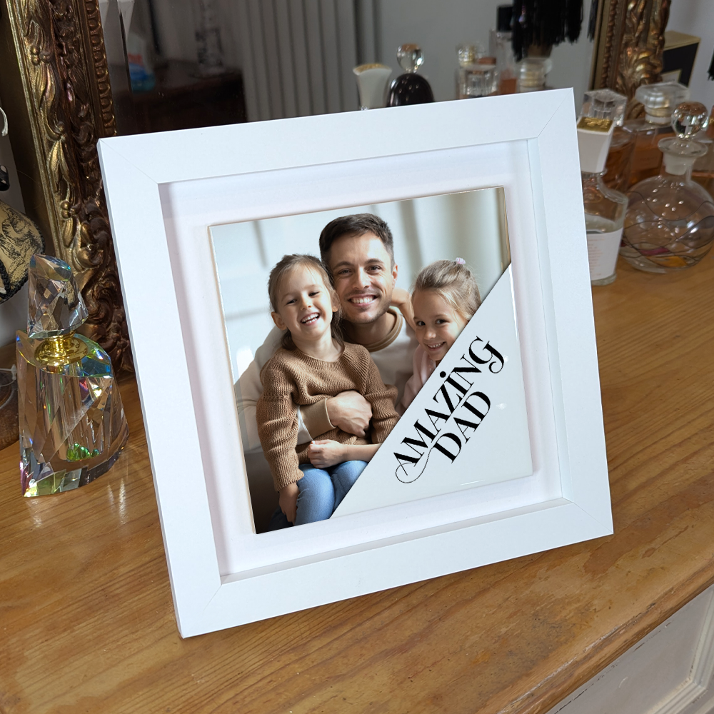 Amazing Dad – Personalised Square Framed Ceramic Tile