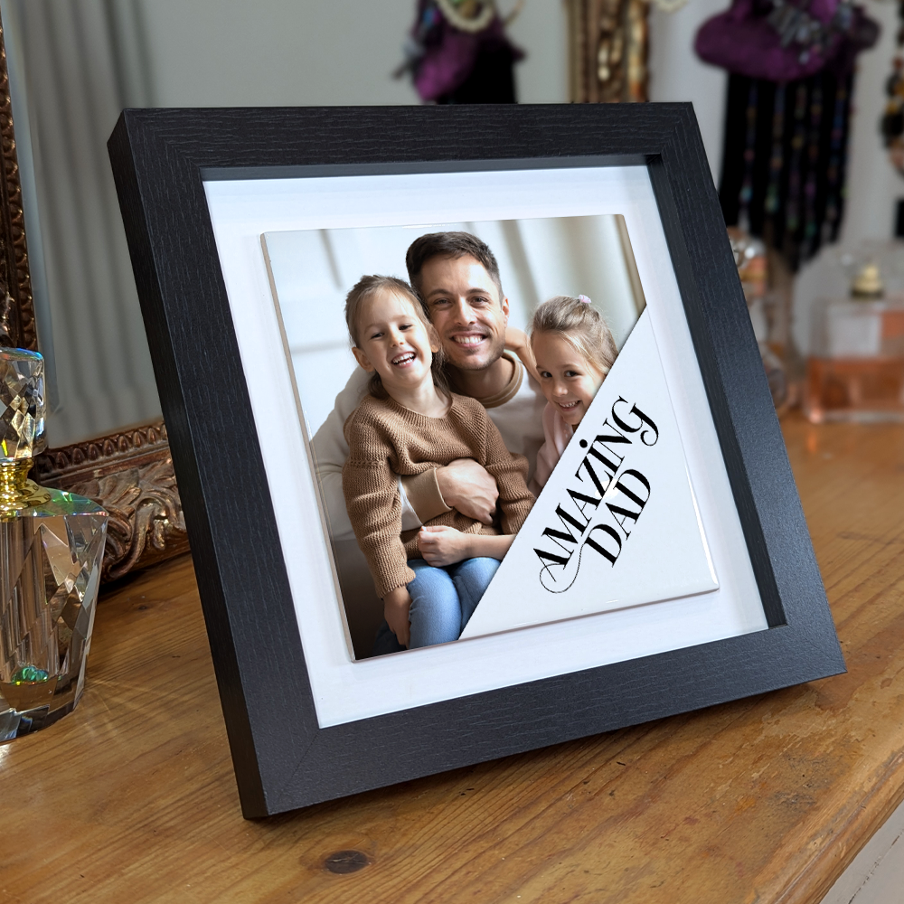Amazing Dad – Personalised Square Framed Ceramic Tile