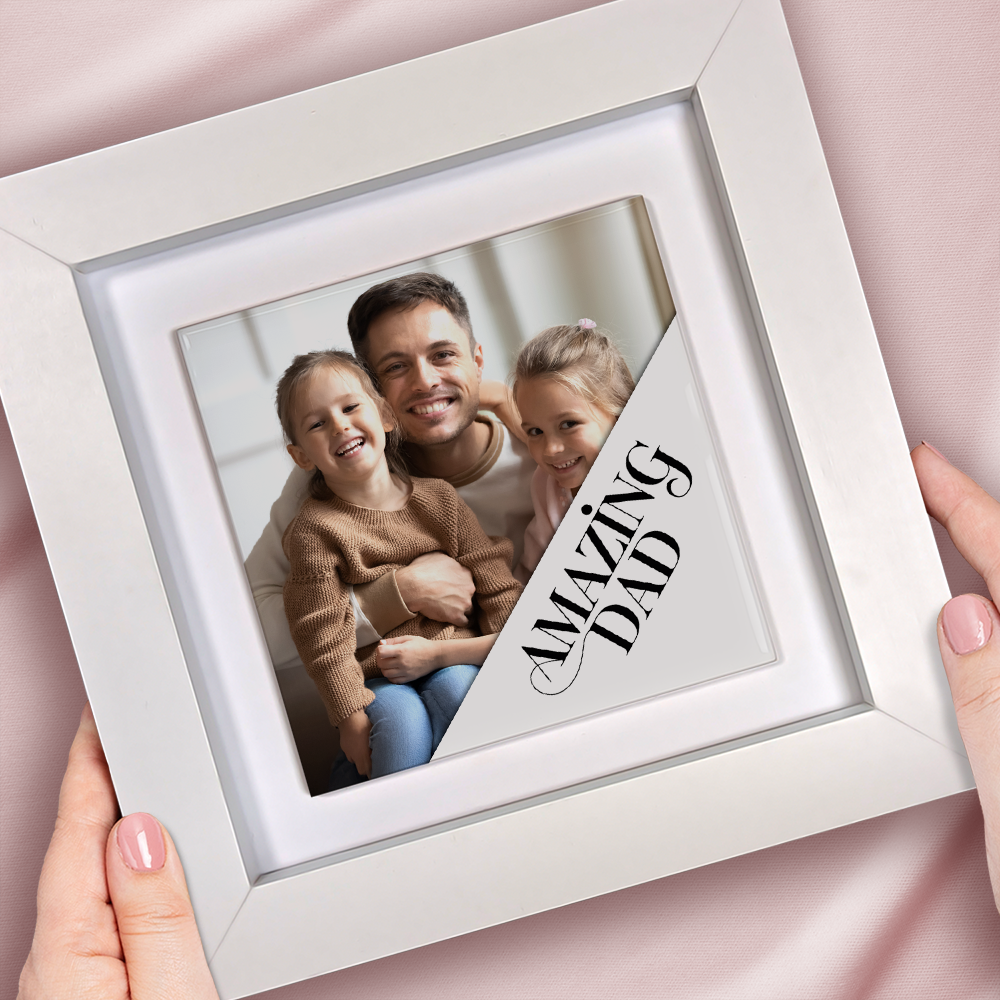 Amazing Dad – Personalised Square Framed Ceramic Tile