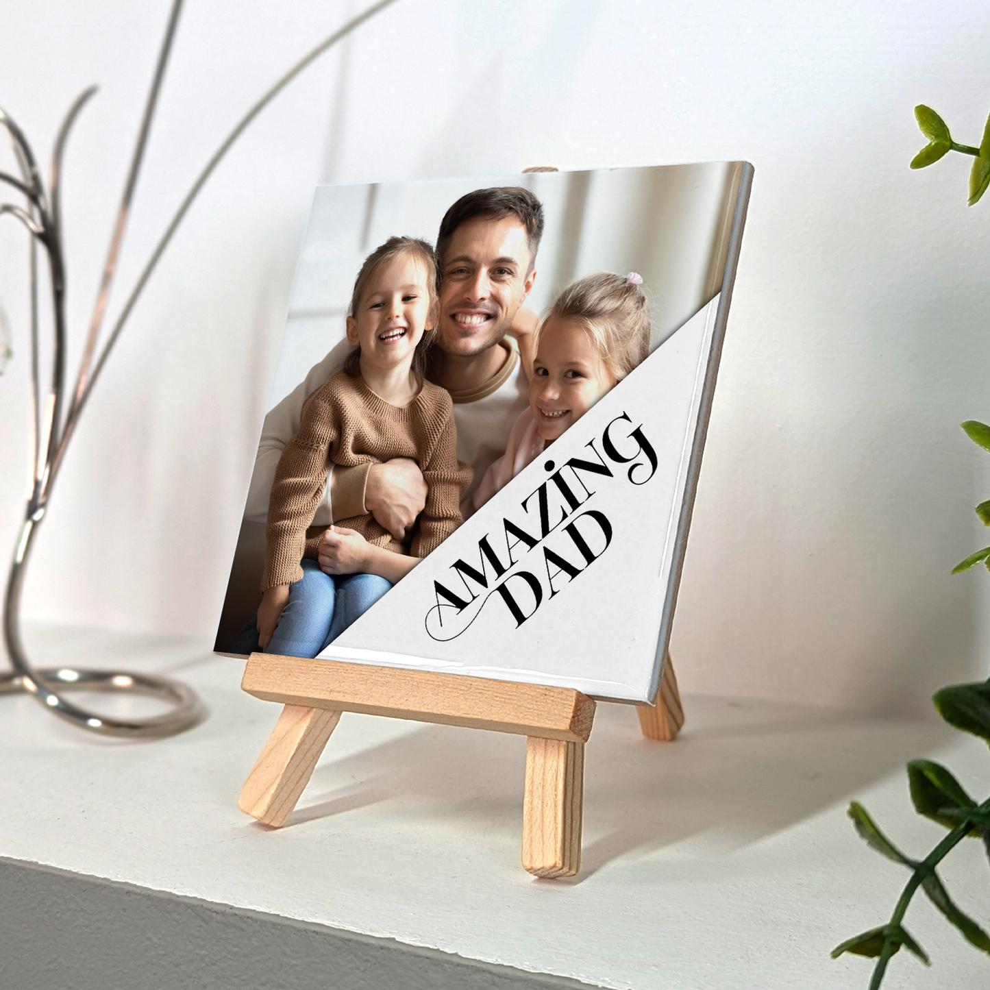 Amazing Dad – Personalised Ceramic Tile with Easel