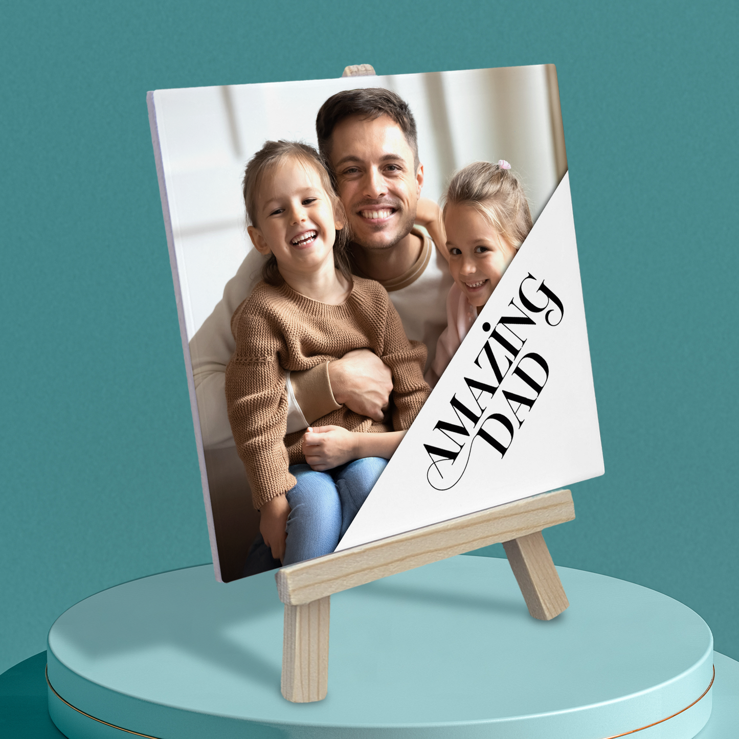 Amazing Dad – Personalised Ceramic Tile with Easel