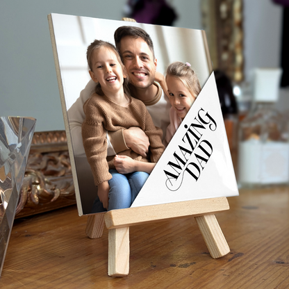 Amazing Dad – Personalised Ceramic Tile with Easel