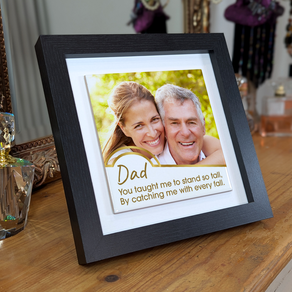 Dad Stand So Tall  – Personalised Square Framed Ceramic Tile