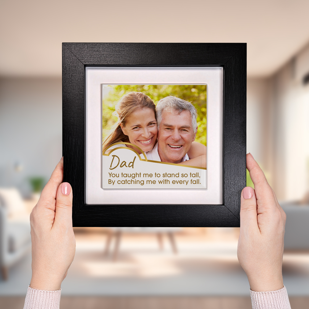 Dad Stand So Tall  – Personalised Square Framed Ceramic Tile