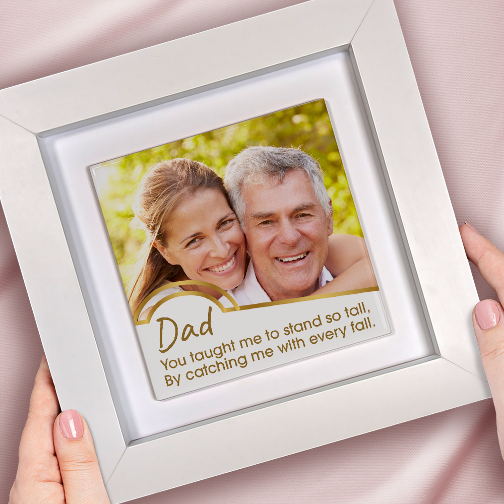 Dad Stand So Tall  – Personalised Square Framed Ceramic Tile