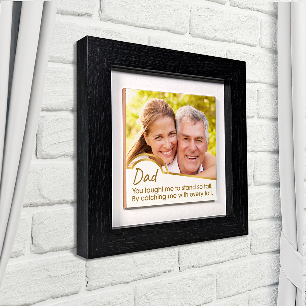 Dad Stand So Tall  – Personalised Square Framed Ceramic Tile