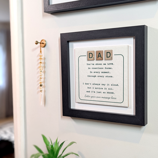 Dad Scrabble  – Personalised Square Framed Ceramic Tile