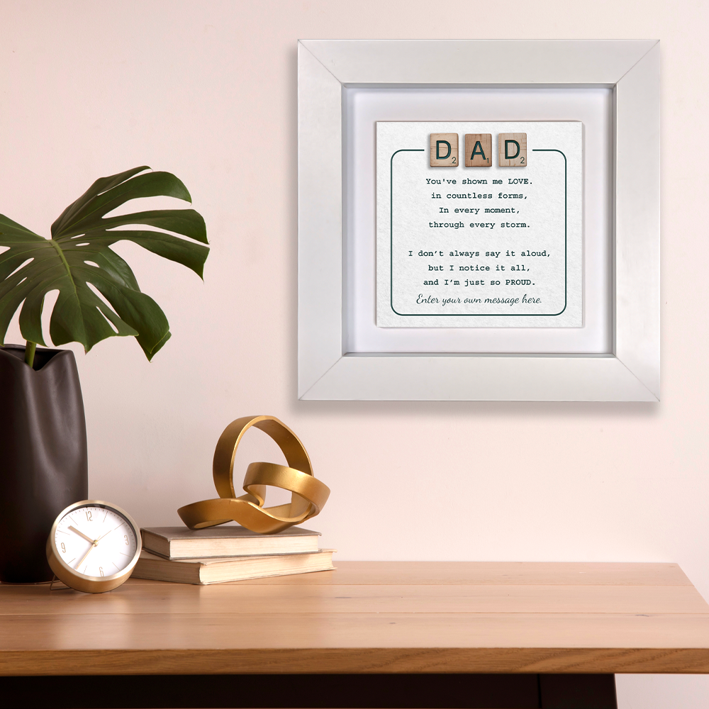 Dad Scrabble  – Personalised Square Framed Ceramic Tile