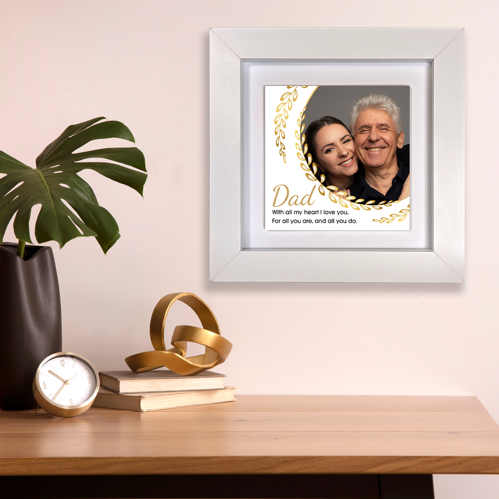 With All My Heart I Love You – Personalised Square Framed Ceramic Tile