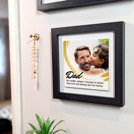 Dad No Matter Where – Personalised Square Framed Ceramic Tile