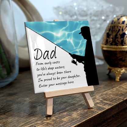 Early Cast – Personalised Ceramic Tile with Easel