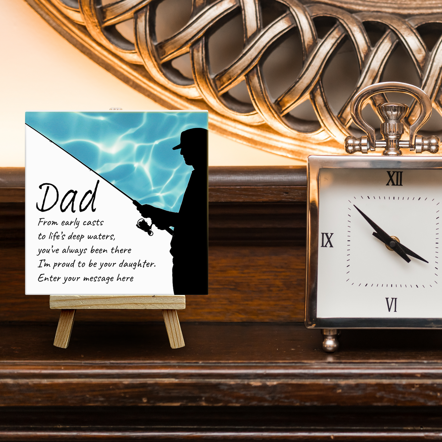 Early Cast – Personalised Ceramic Tile with Easel