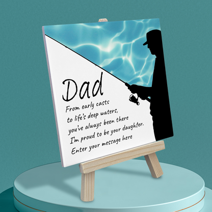 Early Cast – Personalised Ceramic Tile with Easel