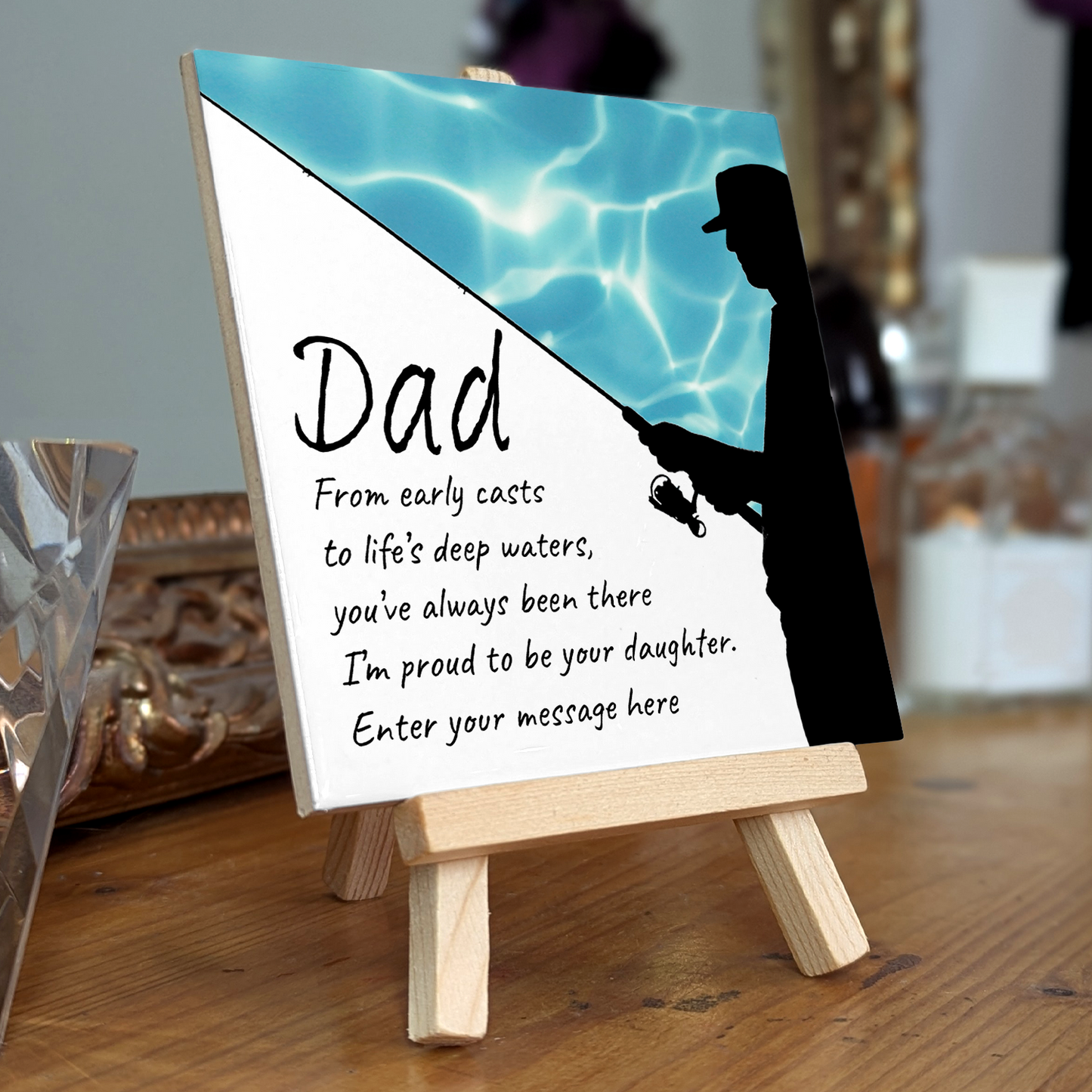 Early Cast – Personalised Ceramic Tile with Easel