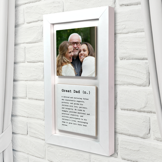 Great Dad Noun – Personalised Ceramic Tiles in Portrait Frame