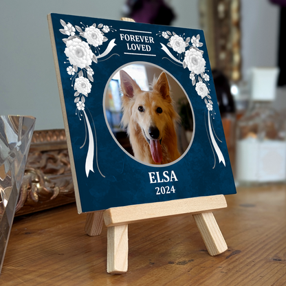 Pet Memorial  – Personalised Ceramic Tile with Easel