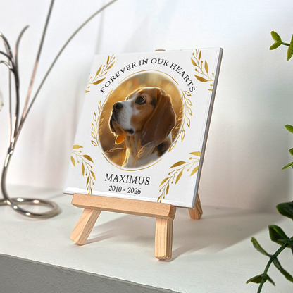 Forever In Our Hearts – Personalised Ceramic Tile with Easel