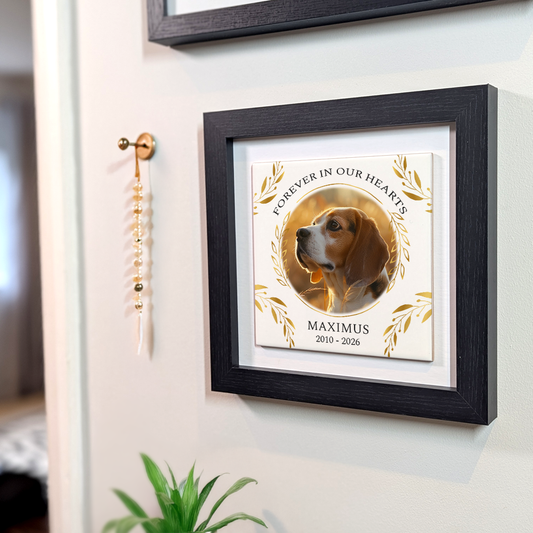 Forever In Our Hearts – Personalised Square Framed Ceramic Tile