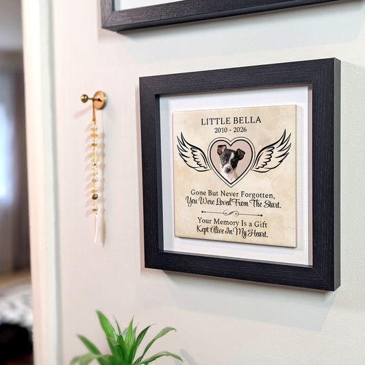 Gone But Never Forgotten – Personalised Square Framed Ceramic Tile