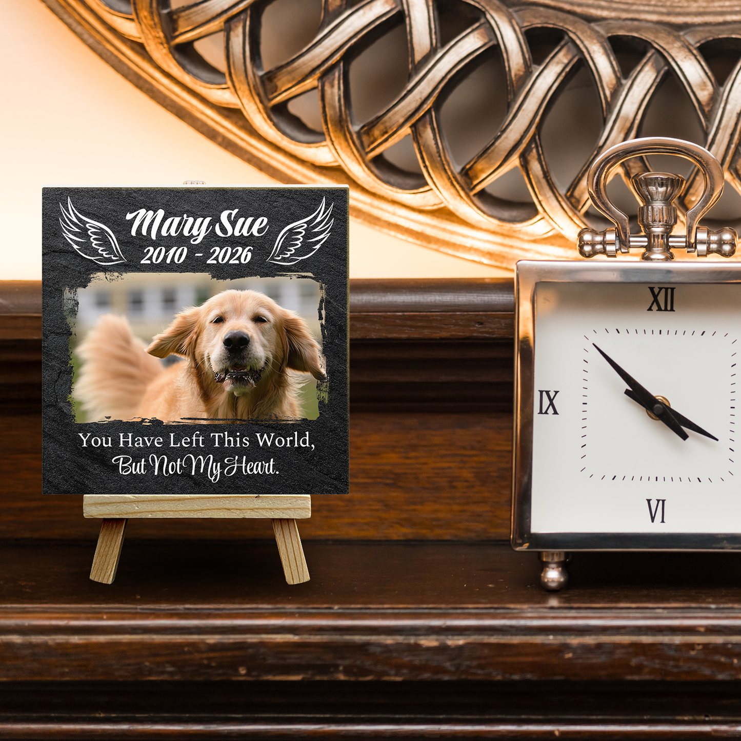 You Have Left In This World  But Not In My Heart – Personalised Ceramic Tile with Easel