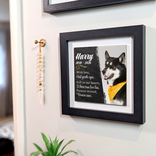 Still In Our Hearts – Personalised Square Framed Ceramic Tile