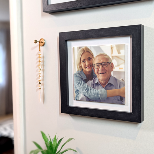 Family Portrait For Dad & Daughter – Personalised Square Framed Ceramic Tile