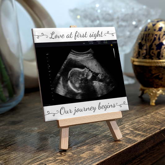 Love At First Sight – Personalised Ceramic Tile with Easel