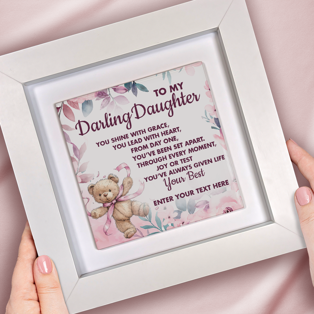 To My Darling Daughter – Personalised Square Framed Ceramic Tile