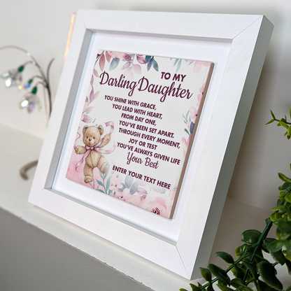 To My Darling Daughter – Personalised Square Framed Ceramic Tile