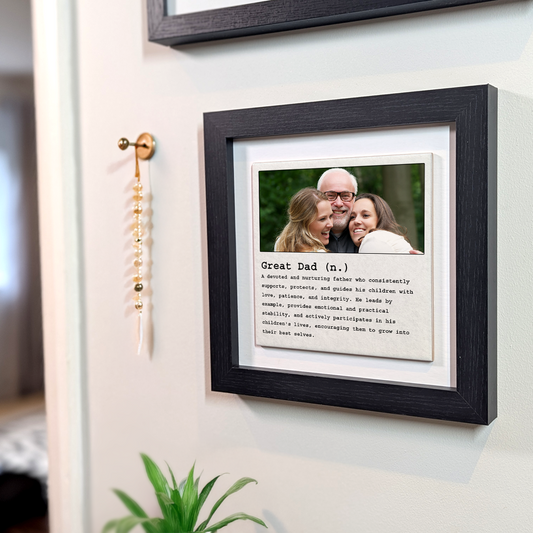 Great Dad Noun – Personalised Square Framed Ceramic Tile