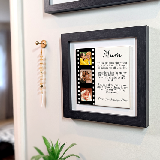 Mum Filmstrip – Personalised Square Framed Ceramic Tile