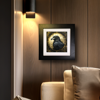 The Black Eagle Framed Gothic Ceramic Art Tile