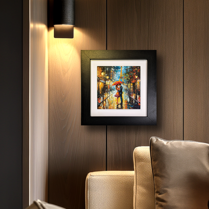 Parisian Rainfall Framed Ceramic Art Tiles